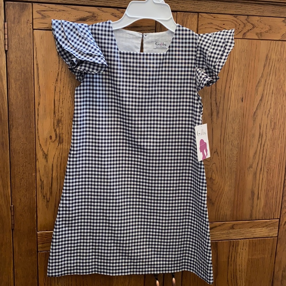 Girls' Gingham Dress - Black and White